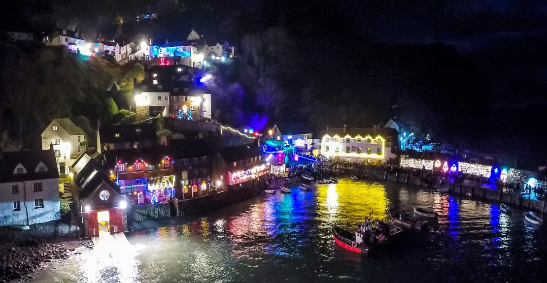 Clovelly Christmas Lights (in aid of the RNLI) & Mortehoe